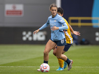 Kerstin Casparij #18 of Manchester City W.F.C. is in action during the Barclays FA Women's Super League match between Manchester City and Br...