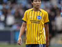 Kiko Seike #11 of Brighton & Hove Albion W.F.C. during the Barclays FA Women's Super League match between Manchester City and Brighton and H...