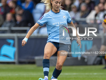 Laia Aleixandri #4 of Manchester City W.F.C. during the Barclays FA Women's Super League match between Manchester City and Brighton and Hove...