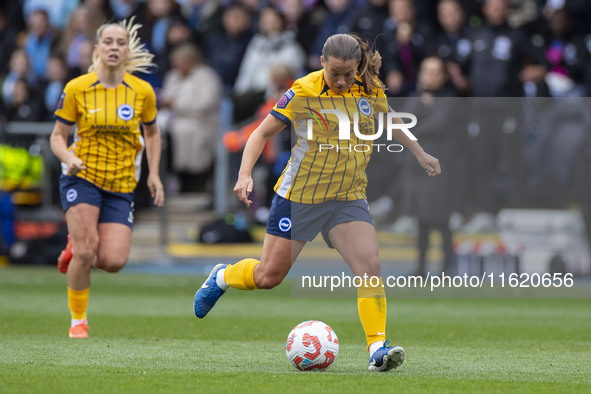 During the Barclays FA Women's Super League match between Manchester City and Brighton and Hove Albion at the Joie Stadium in Manchester, En...