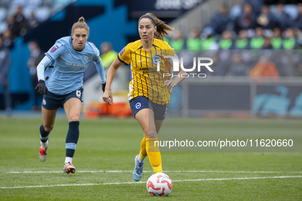 Vicky Losada #6 of Brighton & Hove Albion W.F.C. during the Barclays FA Women's Super League match between Manchester City and Brighton and...