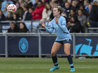 Lauren Hemp #11 of Manchester City W.F.C. chests the ball during the Barclays FA Women's Super League match between Manchester City and Brig...