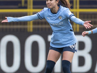 Yui Hasegawa #25 of Manchester City W.F.C. gesticulates during the Barclays FA Women's Super League match between Manchester City and Bright...