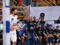 The Zamalek coach gets emotional during his team's match against the Hungarian team Veszprem in the Men's Handball Club World Championship i...