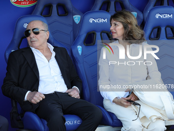 President Rocco Commisso and his wife during the Serie A match between Empoli FC and ACF Fiorentina in Empoli, Italy, on September 29, 2024,...