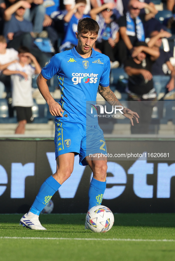 Mattia Viti of Empoli FC controls the ball during the Serie A match between Empoli FC and ACF Fiorentina in Empoli, Italy, on September 29,...