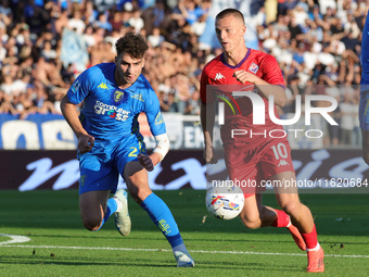 Albert Gudmundsson of ACF Fiorentina controls the ball during the Serie A match between Empoli FC and ACF Fiorentina in Empoli, Italy, on Se...