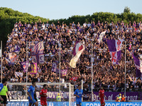 Supporters of ACF Fiorentina during the Serie A match between Empoli FC and ACF Fiorentina in Empoli, Italy, on September 29, 2024, at the s...