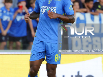 Tino Anjorin of Empoli FC during the Serie A match between Empoli FC and ACF Fiorentina in Empoli, Italy, on September 29, 2024, at the stad...