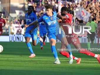 Saba Goglichidze of Empoli FC controls the ball during the Serie A match between Empoli FC and ACF Fiorentina in Empoli, Italy, on September...