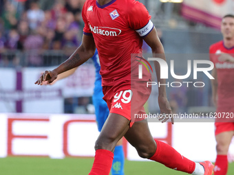 Christian Kouame of ACF Fiorentina controls the ball during the Serie A match between Empoli FC and ACF Fiorentina in Empoli, Italy, on Sept...