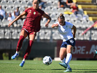 Michela Giordano of Napoli Femminile scores the 3-1 goal during the 4th day of the Serie A Femminile eBay Championship between A.S. Roma and...