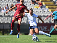 Michela Giordano of Napoli Femminile scores the 3-1 goal during the 4th day of the Serie A Femminile eBay Championship between A.S. Roma and...