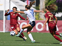 Valentina Giacinti of A.S. Roma Femminile and Natalie Muth of Napoli Femminile are in action during the 4th day of the Serie A Femminile eBa...