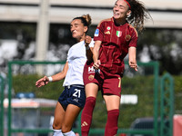 Virginia Di Giammarino of Napoli Femminile and Benedetta Glionna of A.S. Roma Femminile are in action during the 4th day of the Serie A Femm...