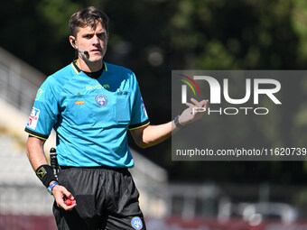 Referee Valerio Vogliacco officiates on the 4th day of the Serie A Femminile eBay Championship between A.S. Roma and Napoli Femminile at the...