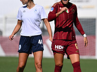 Tecla Pettenuzzo of Napoli Femminile and Valentina Giacinti of A.S. Roma Femminile are in action during the 4th day of the Serie A Femminile...