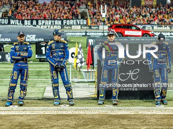 Bartosz Zmarzlik and Jack Holder participate in a PGE Speedway Ekstraliga game between Sparta Wroclaw and Motor Lublin in Wroclaw, Poland, o...