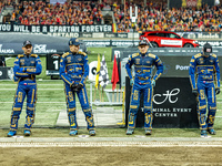 Bartosz Zmarzlik and Jack Holder participate in a PGE Speedway Ekstraliga game between Sparta Wroclaw and Motor Lublin in Wroclaw, Poland, o...