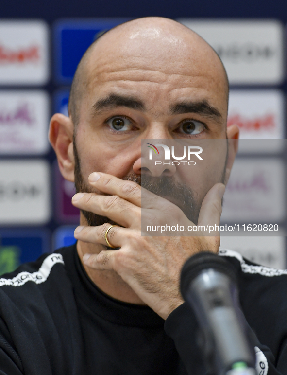 Felix Sanchez Bas, Head Coach of Al Sadd FC, attends the press conference ahead of the AFC Champions League elite west football match betwee...