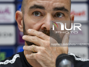 Felix Sanchez Bas, Head Coach of Al Sadd FC, attends the press conference ahead of the AFC Champions League elite west football match betwee...