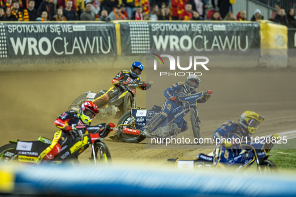 Fredrik Lindgren participates in a PGE Speedway Ekstraliga game between Sparta Wroclaw and Motor Lublin in Wroclaw, Poland, on September 29,...