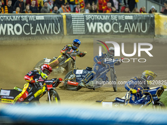 Fredrik Lindgren participates in a PGE Speedway Ekstraliga game between Sparta Wroclaw and Motor Lublin in Wroclaw, Poland, on September 29,...