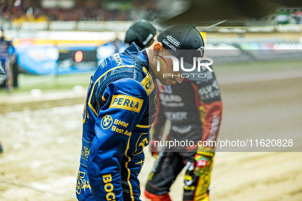 Bartosz Zmarzlik participates in a PGE Speedway Ekstraliga game between Sparta Wroclaw and Motor Lublin in Wroclaw, Poland, on September 29,...