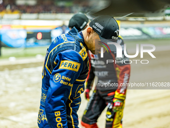 Bartosz Zmarzlik participates in a PGE Speedway Ekstraliga game between Sparta Wroclaw and Motor Lublin in Wroclaw, Poland, on September 29,...