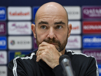 Felix Sanchez Bas, Head Coach of Al Sadd FC, attends the press conference ahead of the AFC Champions League elite west football match betwee...