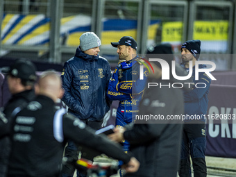 Bartosz Zmarzlik participates in a PGE Speedway Ekstraliga game between Sparta Wroclaw and Motor Lublin in Wroclaw, Poland, on September 29,...