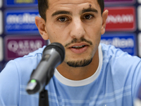 Youcef Atal of Al Sadd FC attends the press conference ahead of the AFC Champions League elite west football match between Qatar's Al Sadd S...