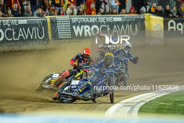 Bartosz Banbor participates in a PGE Speedway Ekstraliga game between Sparta Wroclaw and Motor Lublin in Wroclaw, Poland, on September 29, 2...