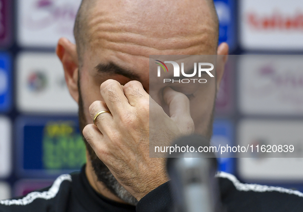 Felix Sanchez Bas, Head Coach of Al Sadd FC, attends the press conference ahead of the AFC Champions League elite west football match betwee...