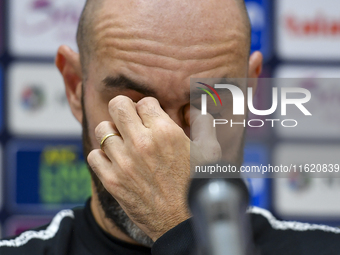 Felix Sanchez Bas, Head Coach of Al Sadd FC, attends the press conference ahead of the AFC Champions League elite west football match betwee...