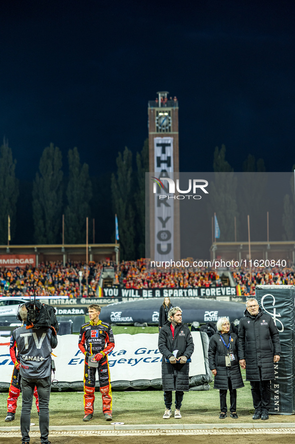 Tai Woffinden and Andrzej Rusko during a PGE Speedway Ekstraliga game between Sparta Wroclaw and Motor Lublin in Wroclaw, Poland, on Septemb...