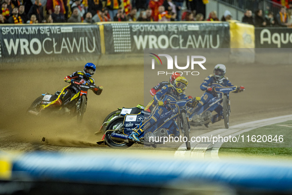 Dominik Kubera participates in a PGE Speedway Ekstraliga game between Sparta Wroclaw and Motor Lublin in Wroclaw, Poland, on September 29, 2...