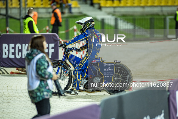 Jack Holder participates in a PGE Speedway Ekstraliga game between Sparta Wroclaw and Motor Lublin in Wroclaw, Poland, on September 29, 2024...