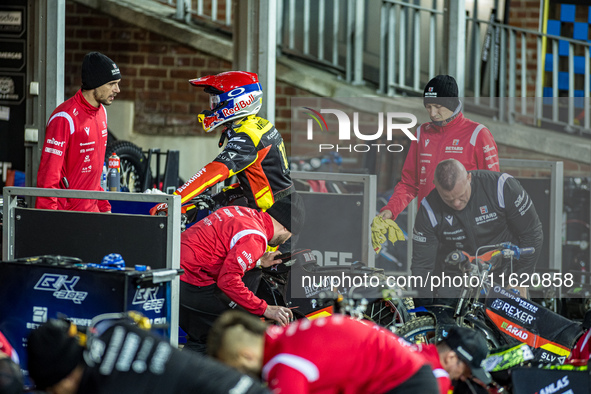 Maciej Janowski participates in a PGE Speedway Ekstraliga game between Sparta Wroclaw and Motor Lublin in Wroclaw, Poland, on September 29,...