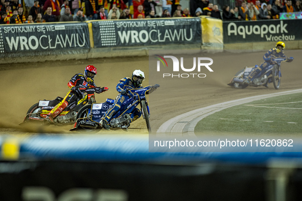 Jack Holder participates in a PGE Speedway Ekstraliga game between Sparta Wroclaw and Motor Lublin in Wroclaw, Poland, on September 29, 2024...