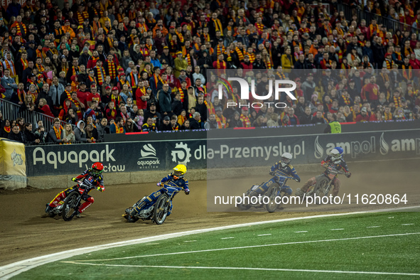 Maciej Janowski and Mateusz Cierniak participate in a PGE Speedway Ekstraliga game between Sparta Wroclaw and Motor Lublin in Wroclaw, Polan...