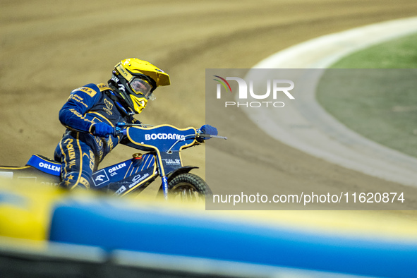 Bartosz Zmarzlik participates in a PGE Speedway Ekstraliga game between Sparta Wroclaw and Motor Lublin in Wroclaw, Poland, on September 29,...