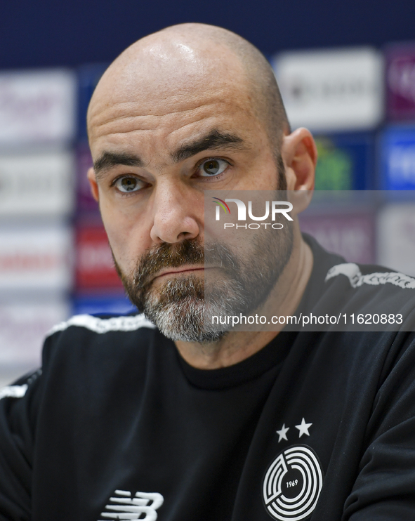 Felix Sanchez Bas, Head Coach of Al Sadd FC, attends the press conference ahead of the AFC Champions League elite west football match betwee...