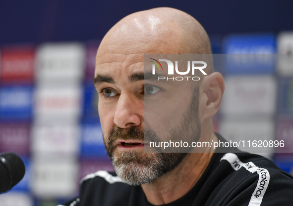 Felix Sanchez Bas, Head Coach of Al Sadd FC, attends the press conference ahead of the AFC Champions League elite west football match betwee...