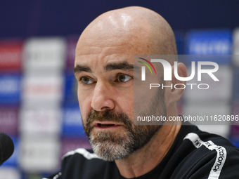 Felix Sanchez Bas, Head Coach of Al Sadd FC, attends the press conference ahead of the AFC Champions League elite west football match betwee...