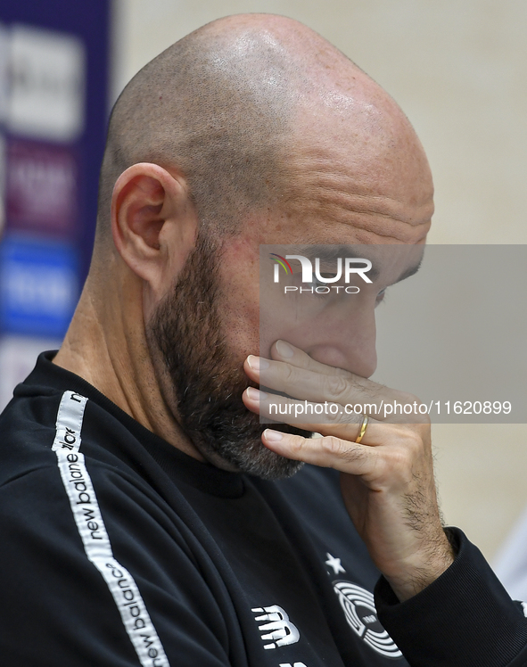 Felix Sanchez Bas, Head Coach of Al Sadd FC, attends the press conference ahead of the AFC Champions League elite west football match betwee...