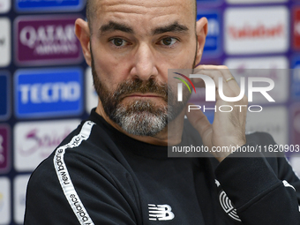 Felix Sanchez Bas, Head Coach of Al Sadd FC, attends the press conference ahead of the AFC Champions League elite west football match betwee...