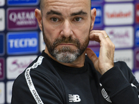 Felix Sanchez Bas, Head Coach of Al Sadd FC, attends the press conference ahead of the AFC Champions League elite west football match betwee...