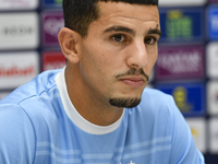 Youcef Atal of Al Sadd FC attends the press conference ahead of the AFC Champions League elite west football match between Qatar's Al Sadd S...