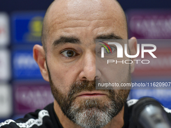 Felix Sanchez Bas, Head Coach of Al Sadd FC, attends the press conference ahead of the AFC Champions League elite west football match betwee...